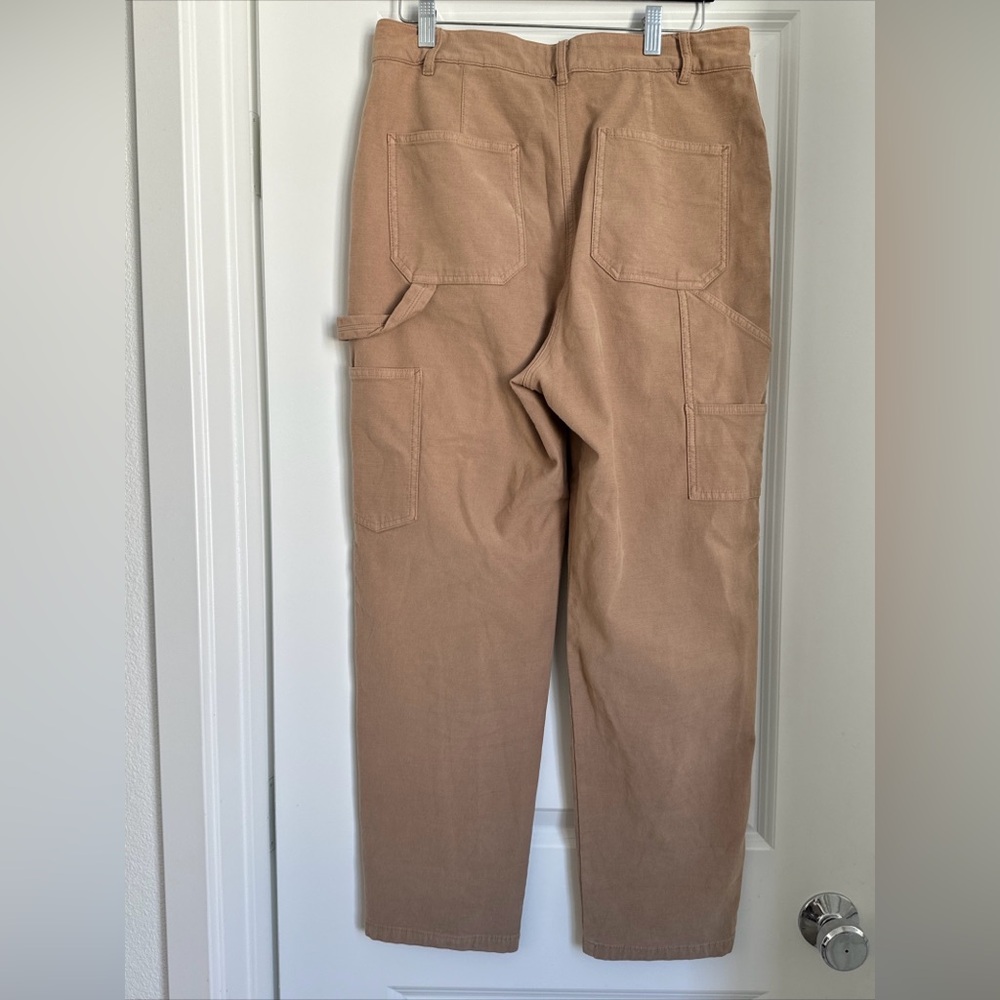 Aritzia Wilfred Free Brennan Cotton Utility Pant Khaki Straight Leg Size 10 - Picture 3 of 7